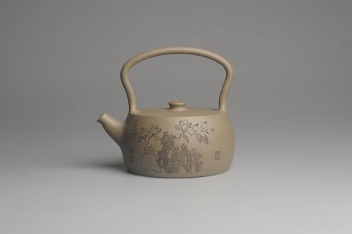 美壶定制紫砂壶 美壶特惠 老青段 助工精工怀古提梁 清赏 青段