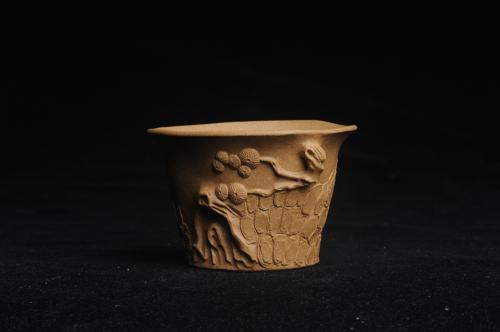 美壶定制紫砂壶 美杯特惠 精致全手工松桩杯 原矿段泥