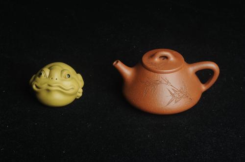 王静然紫砂壶 美壶特惠 超精致特好降坡泥小品子冶石瓢 刻竹 居不可无竹 原矿降坡泥