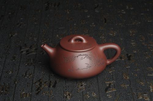 周小培紫砂壶 油润底曹青 全手工周氏石瓢 装饰喜上眉梢 特文气 原矿底槽清