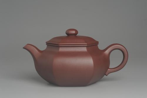 张海艳紫砂壶 实力派张海艳全手工精工油润底曹青六方仿古壶 气势磅礴 线面挺括平正 原矿底槽清