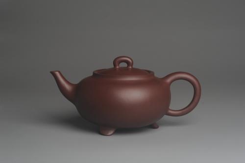 周小培紫砂壶 油润底曹青 全手工三足致远 饱满厚重大气 原矿底槽清