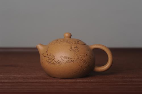 周小培紫砂壶 油润老黄段泥(此泥料属于家藏老料！油润无比，识者自知！)全手工喜上眉梢小品西施 特文气 老段泥