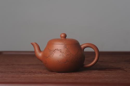 周小培紫砂壶 潜力股周小培原创全手工缘德壶 通转梅花 特文气 原矿降坡泥