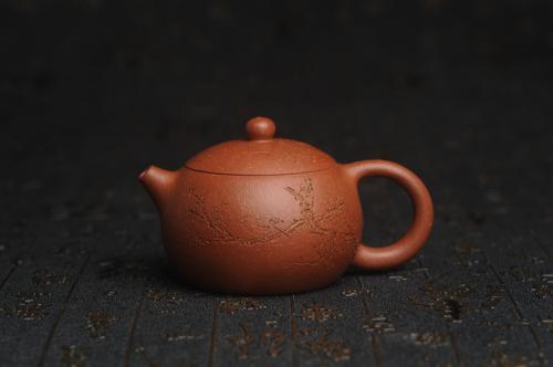 周小培紫砂壶 油润降坡泥全手工小品西施壶 装饰喜上眉梢 特文气 原矿降坡泥