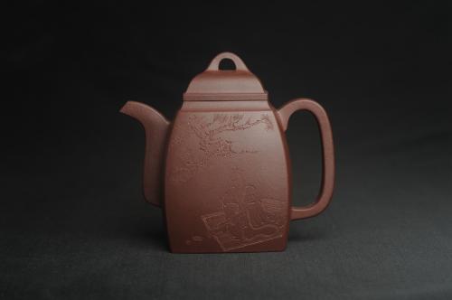 吴亚良紫砂壶 全手工精致汉方壶 无事此静坐 有情且赋诗 禅意浓浓 原矿紫泥