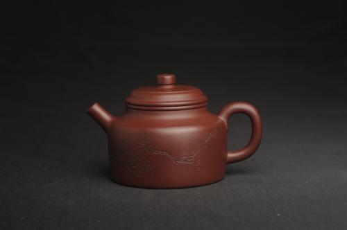 周小培紫砂壶 油润黄龙山4号深井红皮龙 全手工德中壶 做工特好 喜上眉梢 红皮龙