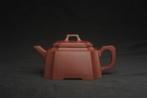 紫砂壶图片：,美壶特惠 全手工优质紫红泥精致抽角八方 特文气 - 美壶网