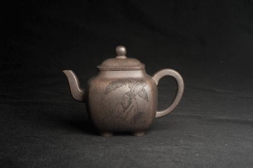 张海艳紫砂壶 实力派张海艳 全手工油润老青灰段泥重器鸣远四方 气势磅礴 用心之作 装饰人物特文气 青灰泥