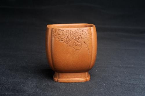 美壶定制紫砂壶 美杯特惠 特好降坡泥 精致四方抽角大号主人杯 四面瑞兽 寓意吉祥 高性价比 原矿降坡泥