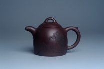 紫砂壶图片：实力派工艺师文砂苑堂主周斌 优质底槽青全手工精工秦权壶 鹰击长空 志在千里 - 美壶网