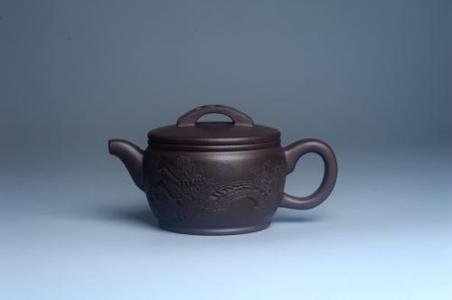 美壶定制紫砂壶 美壶特惠 潜力股周学学老师 精工典范 精致老紫泥汉瓦壶 装饰镂空山水 特文气 原矿紫泥