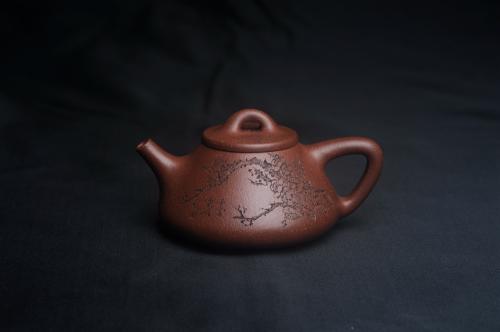 王静然紫砂壶 美壶特惠 高温降坡泥精致小子冶石瓢 装饰通转梅花 特文气 原矿降坡泥