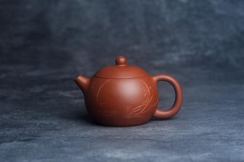 王老师紫砂壶 美壶特惠 全手工优质红降坡泥西施壶 助工杨志超装饰兰花特文气 原矿降坡泥