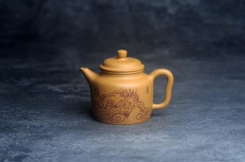 美壶定制老师紫砂壶 美壶特惠 优质段泥德中 装饰瑞兽图 特文气 老段泥