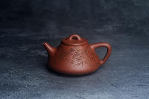 周小培紫砂壶 潜力股周小培全手工降坡泥子冶石瓢 范小君徒杨志超装饰岁寒三友 特文气 原矿降坡泥