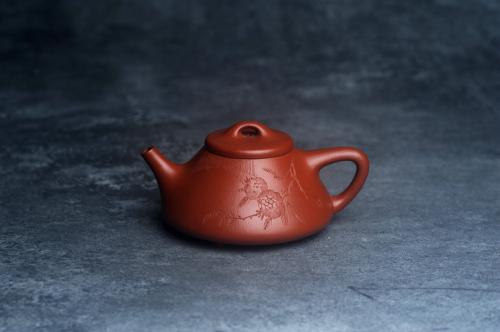 美壶定制紫砂壶 精品老朱泥子冶石瓢 文气装饰 期待与您结缘 原矿朱泥