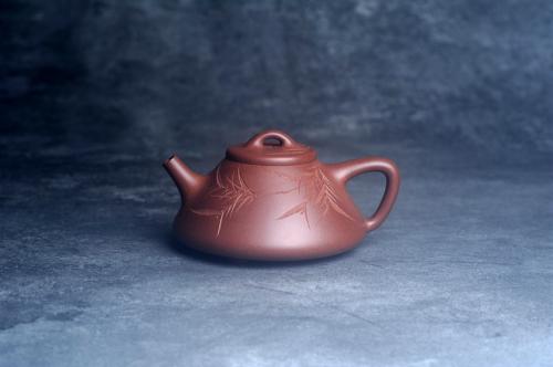 美壶定制老师紫砂壶 美壶特惠 特好老紫泥子冶石瓢 范小君徒装饰君子竹  寒夜客来茶当酒 竹炉汤沸火初红 原矿段泥