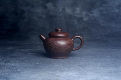 美壶定制老师紫砂壶 美壶特惠 特好老紫泥山水佳音巨轮壶 茶人醉爱 原矿紫泥