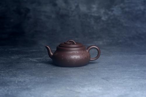 美壶定制老师紫砂壶 美壶特惠 特好老紫泥墨梅壶 茶人醉爱 原矿紫泥