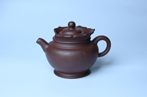 周斌紫砂壶 实力派工艺师周斌 老紫泥精工僧帽壶 原矿紫泥