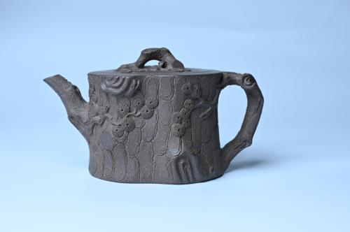 美壶定制老师紫砂壶 美壶特惠 精致青段泥全松皮 全手工松桩壶 肌理丰富 特文气 青段