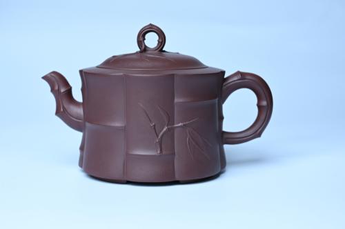 美壶定制老师紫砂壶 美壶特惠 紫砂壶手工手制优质紫泥八段竹壶 茶人醉爱 原矿紫泥