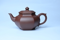 紫砂壶图片：实力派张海艳全手工六方笑樱壶 做工灰常精致 气韵流畅 - 美壶网