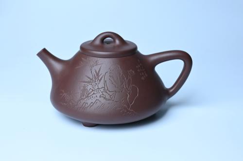 周小培紫砂壶 潜力股周小培 特好全手工底槽清子冶石瓢 助工装饰品茶玩壶图 特文气 原矿底槽清