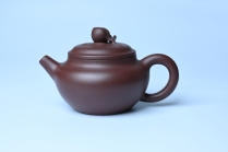 紫砂壶图片:特好老紫泥全手工寿桃壶 茶人醉爱 - 美壶网