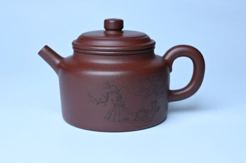 周小培紫砂壶 油润黄龙山4号深井红皮龙 全手工德中壶 做工特好 装饰清供图 特文气 红皮龙