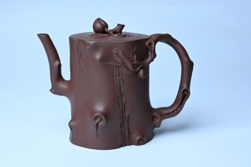 赵老师紫砂壶 潜力股赵老师 全手工秀雅桃桩 肌理自然生动 原矿紫泥