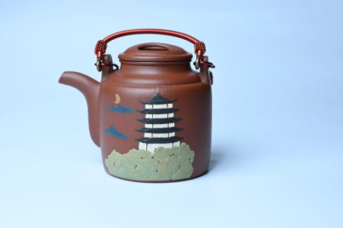 美壶定制老师紫砂壶 美壶特惠 特好红皮龙精工洋桶壶 茶人醉爱 红皮龙