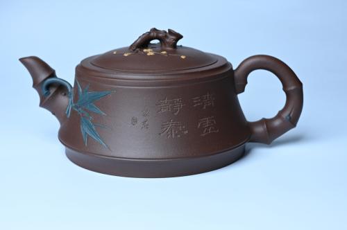 美壶定制紫砂壶 美壶年底特惠 精品松竹梅紫砂壶 清虚静泰 暮色苍茫看劲松 乱云飞渡仍从容 原矿紫泥