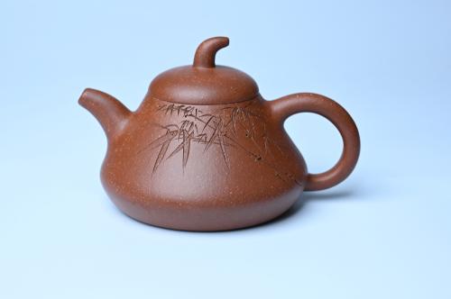 王老师紫砂壶 美壶特惠 潜力股王老师 全手工拍打成型茄瓢壶 装饰居不可无竹 特文气 原矿降坡泥