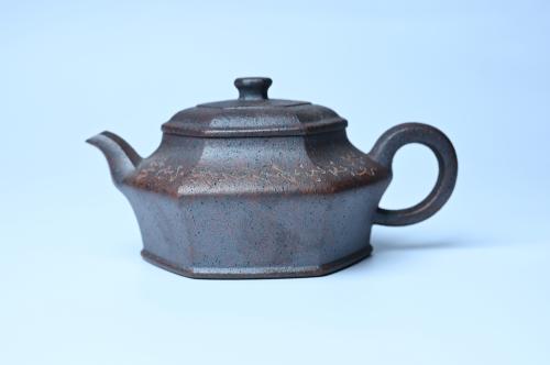 美壶定制老师紫砂壶 美壶特惠 柴烧六方虚扁紫砂壶 茶人醉爱 