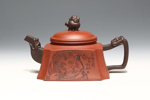 朱建伟紫砂壶 龙凤呈祥 