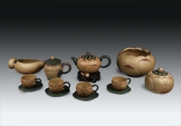 紫砂壶图片：荷塘情趣套壶 - 美壶网