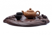 紫砂壶图片：河塘秋色茶海(云肩如意壶) - 美壶网