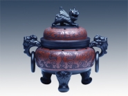 紫砂壶图片：古狩纹样香熏 - 美壶网