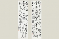 紫砂壶图片：书法作品（行草书两条屏） - 美壶网