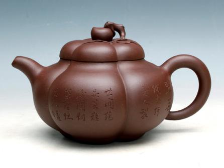 吴军虎紫砂壶 上合桃壶 