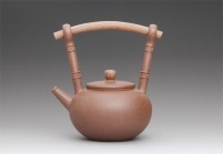 紫砂壶图片：桃木提梁 - 美壶网