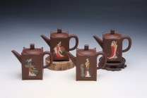 紫砂壶图片：帷灯留芳组壶 - 美壶网