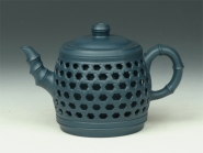 紫砂壶图片：双层镂空竹编 - 美壶网