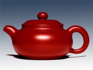 紫砂壶图片：朱泥扁潘壶 - 美壶网