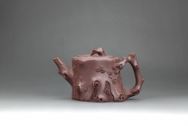 紫砂壶图片：苍松壶 黄龙山原矿紫泥 - 美壶网