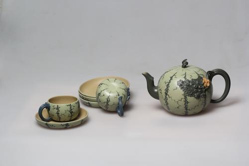 钱建生紫砂壶 西瓜套壶 