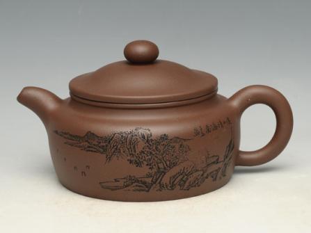 严志军紫砂壶 元福壶     泥料：原矿老紫泥  容量：400cc 