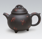 紫砂壶图片：三足印花 - 美壶网